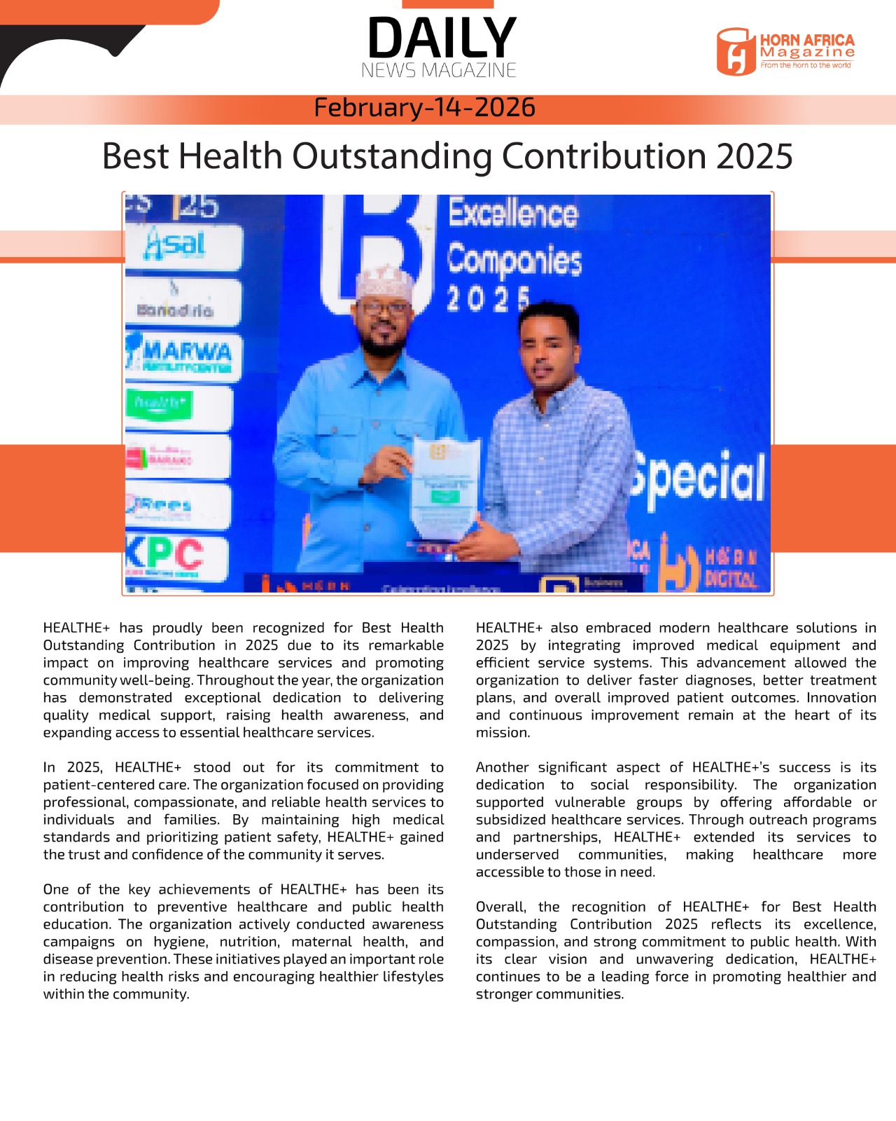 Best Health Outstanding Contribution 2025